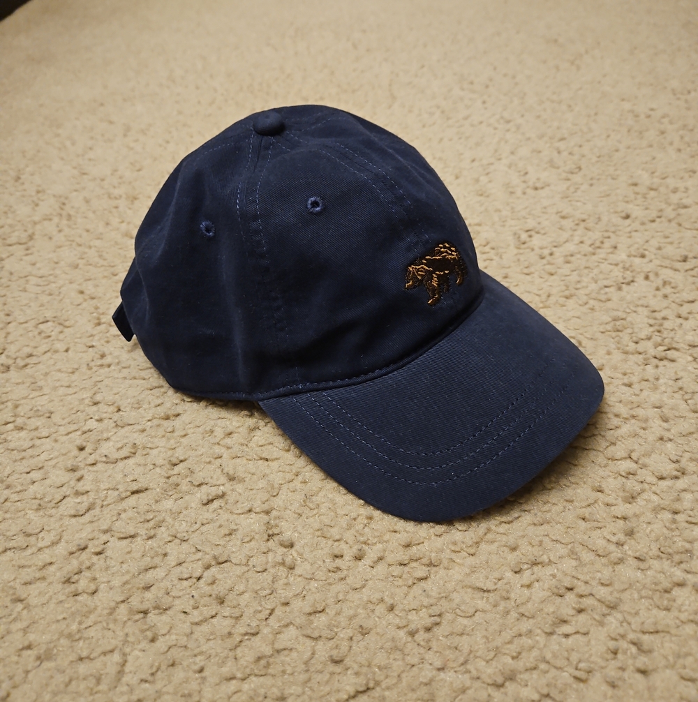 J. Crew Navy Baseball Cap with Gold Embroidered Bear
